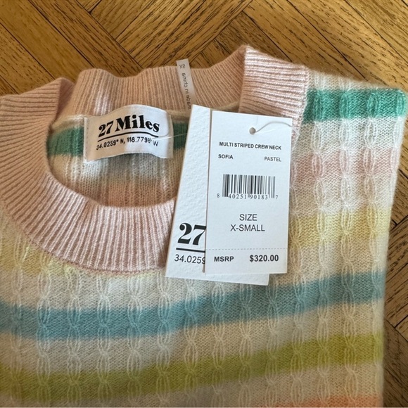 27 MILES MALIBU Sofia Striped Cashmere Sweater - Picture 12 of 13